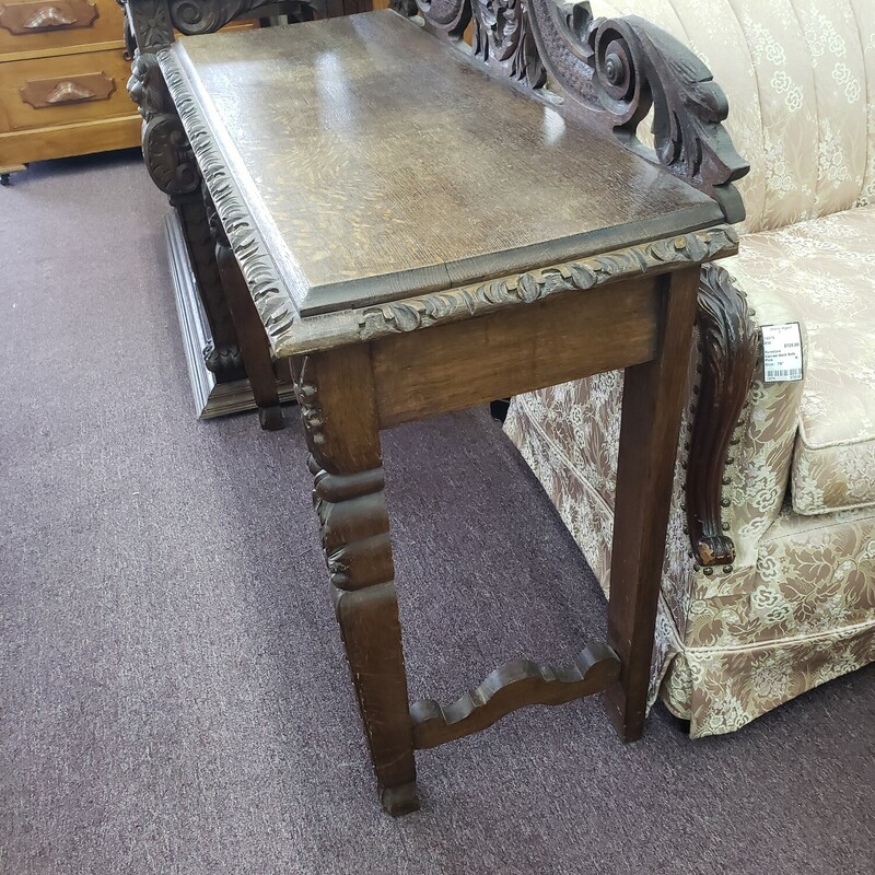 Antique Carved Table, Wood, Size: 41w x 16d x 40h