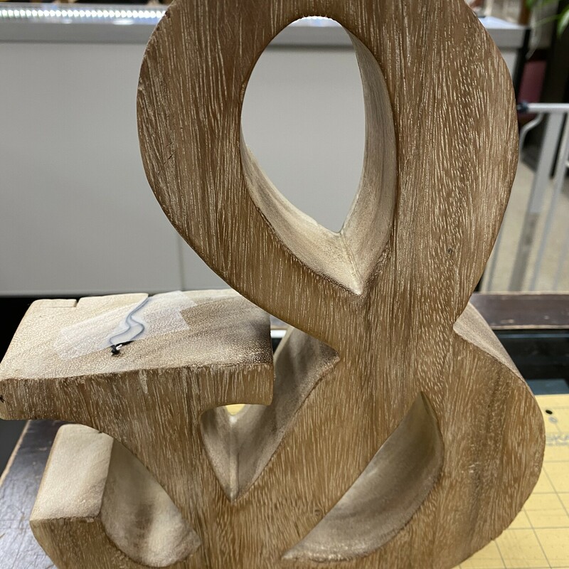 Wooden Ampersand, Beige, Size: 9x12 In