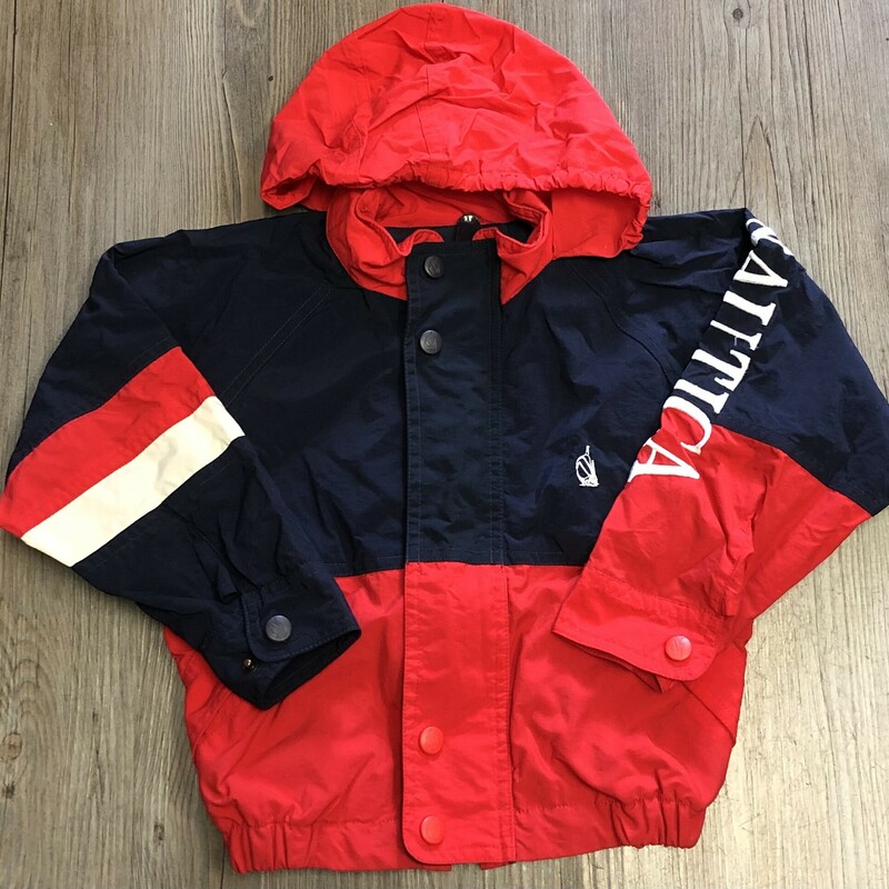Nautica Spring Jacket, Red/navy, Size: 3Y