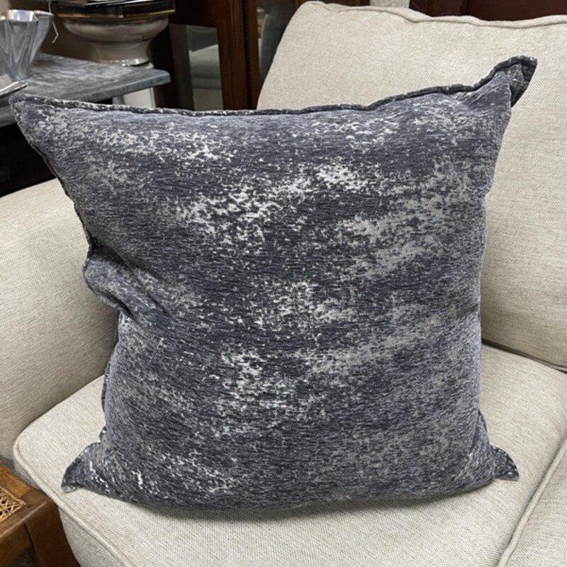 Gray+Silver Velvet Down Pillow, Size: 22x22