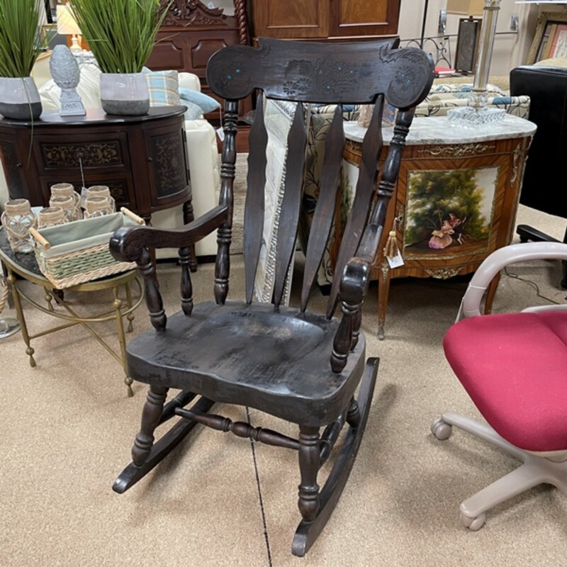 Vintage Carved Rocking Chair