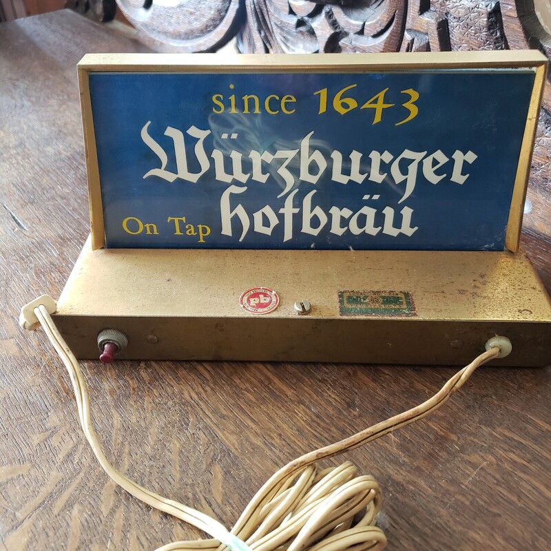 Wurzburger Hofbrau, Lighted Beer Sign, Size: 9.5x5