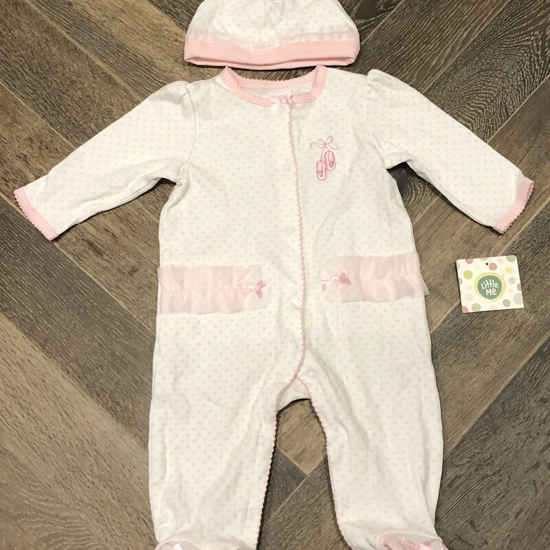 Little Me Onesie 2pc , Pink/whi, Size: 6M
NEW