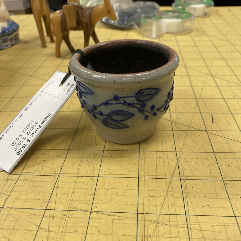 Salmon Falls Blueberry Vine Votive Cup, Gray/Blu, Size: 3 Inch
