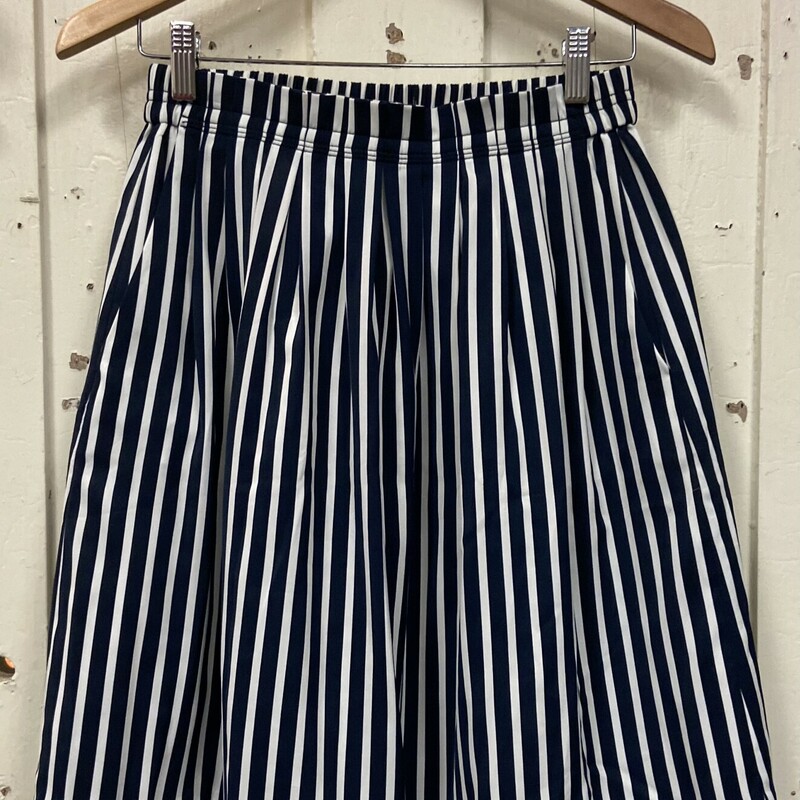 Nvy/wht Pleated Skirt