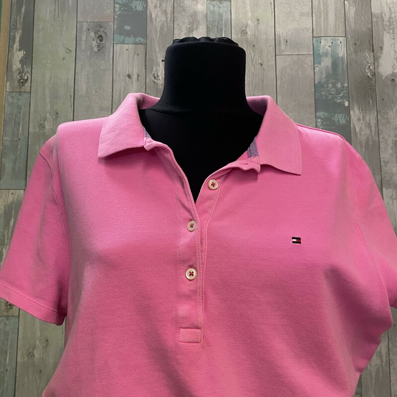 Tommy Hilfiger Polo Top<br />
Pink<br />
 Size: X Large (Cropped)