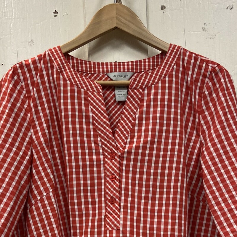 Org/red Checker Top