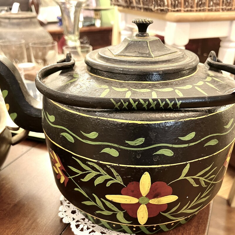 Vintage painted Tea Kettle