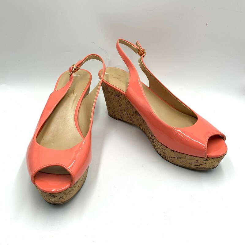 Marc Fisher Wedges, Peach, Size: 10
