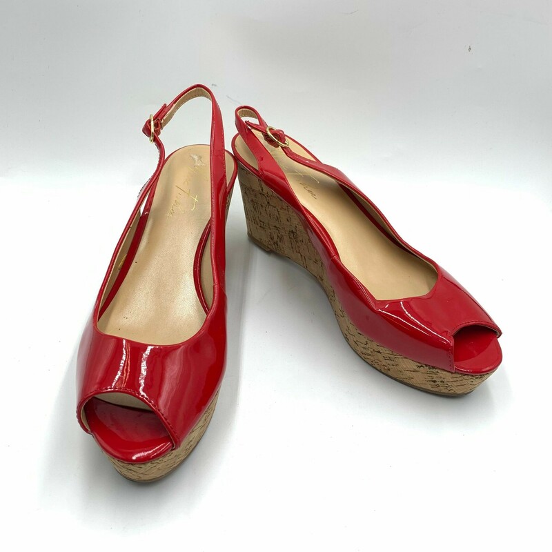 Marc Fisher Wedges, Red, Size: 10