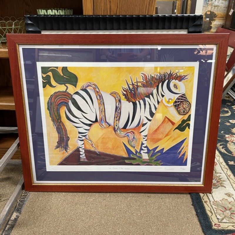 Jacklyn Laflamme The Zebra & The Snake Signed Print, Size: 41x34