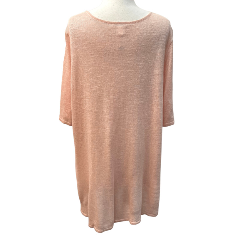 NEW Chicos Knit Top<br />
55% Linen, 45% Rayon<br />
Blush<br />
Size: 1X