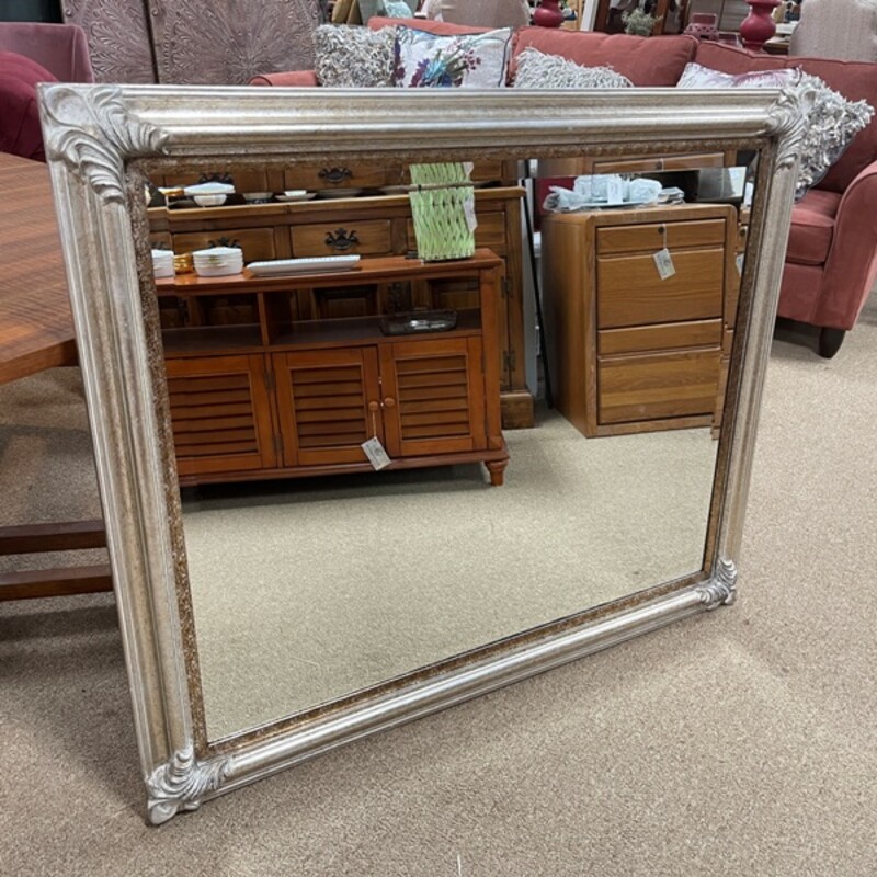 Silvery Gold Framed Mirror, Size: 47x39
