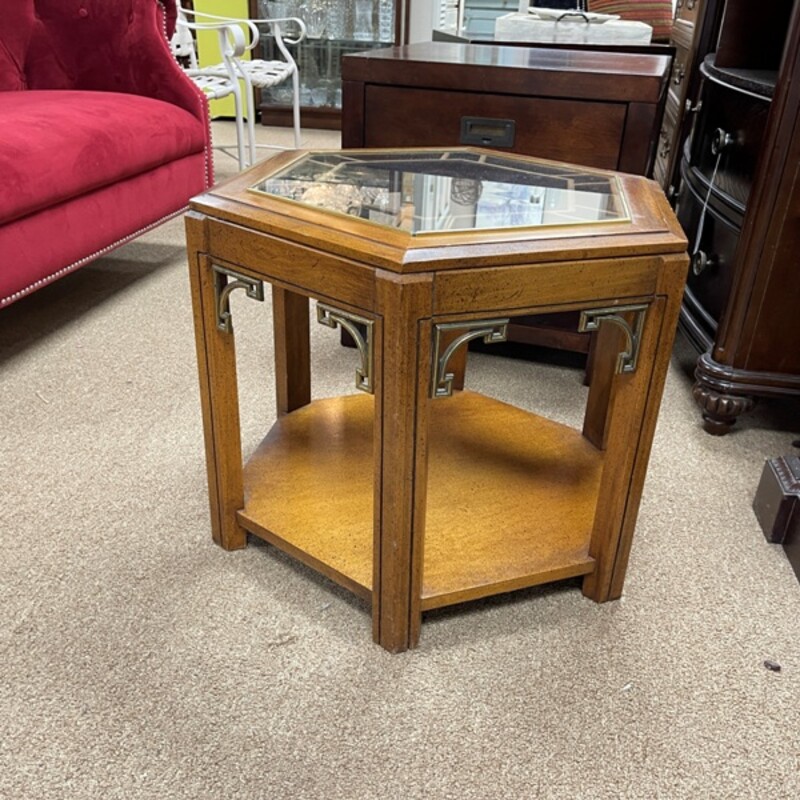 Glass Top Side Table, Size: 23x26x20