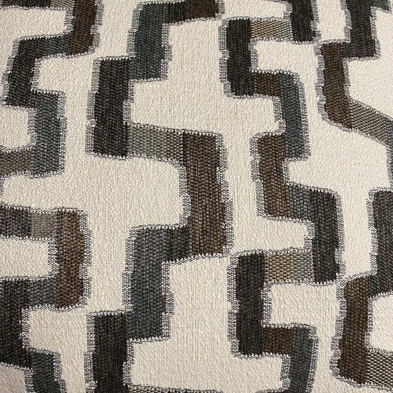 Geometric Accent Pillow, Wht/Brn, Size: 20x20 In
