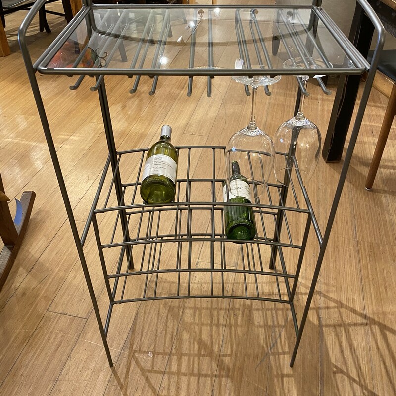 Wine & Glass Rack, Iron, Size: 20x14x36
