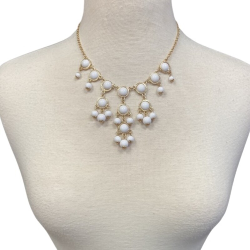 Gld/wht Bead Necklace
