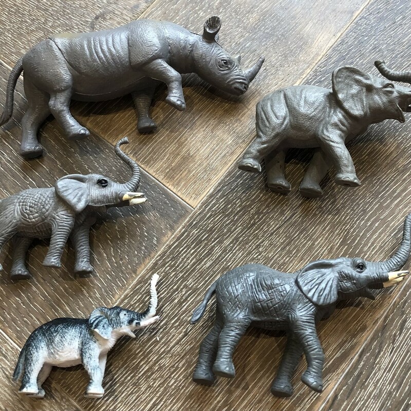 Elephants And Rhinosaurus, Grey, Size: 3+
