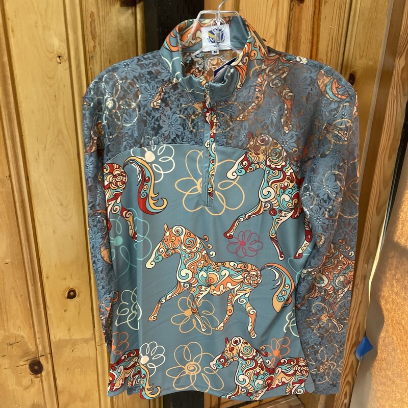 Royal Highness, Teal with horses Size: Medium
