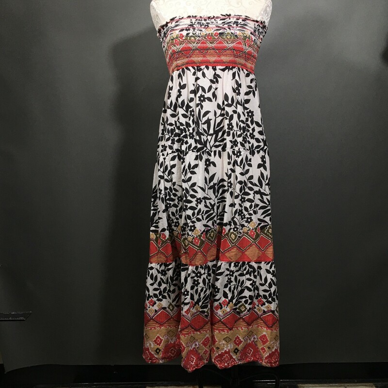 No Brand Tube Maxi, Pattern, Size: Small super cute easy summer cover up, 100% cotton, very light,  lined tube top and unbleached muslin 1/2 slip,  There are no tags, best advise hand wash cold separate line dry.
 Our fit mannequin is a Size 6 38B.
See photos.
7.7 oz