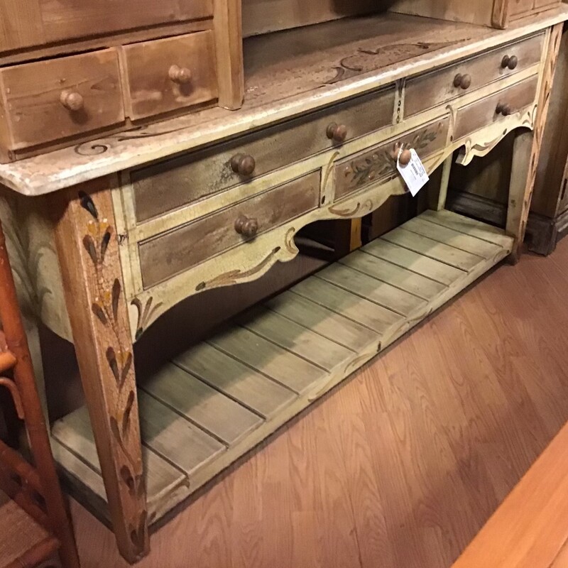 Sofa Table/ Console 5draw, Painted, 1 Shelf
Size: 72in x 17in x 32.5in