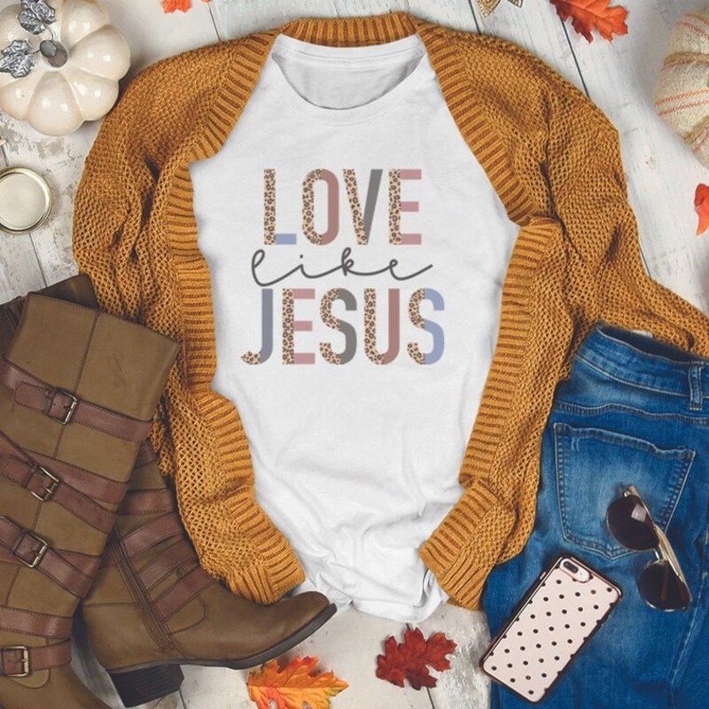 Love Like Jesus Graphic T-Shirt (NEW, not pre-owned), White, Size: XL