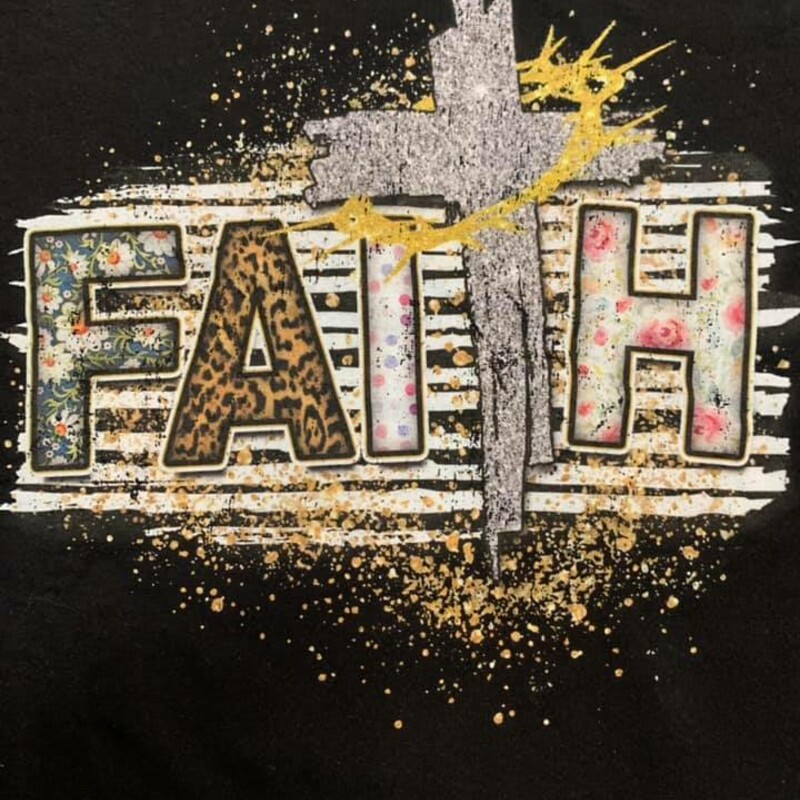 Faith Graphic T-Shirt (NEW not pre-owned), Black, Size: S
