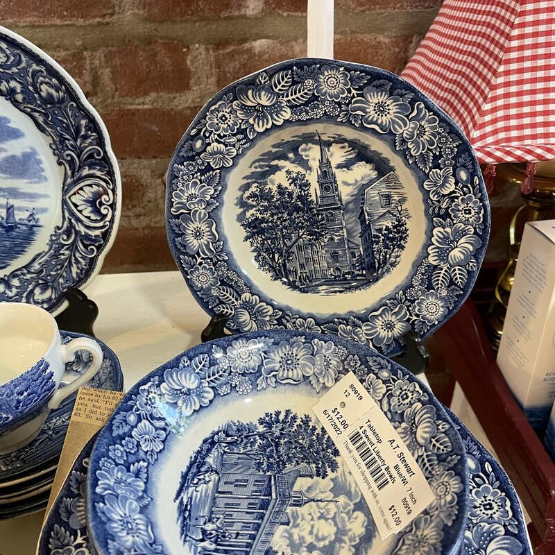 7 Liberty Blue Soup Bowls