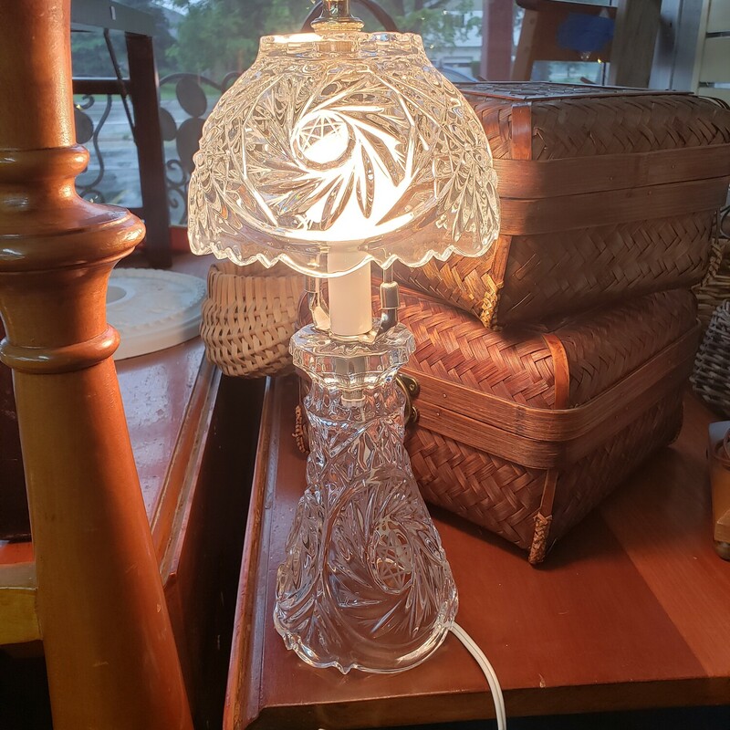 Pair Cut Glass Lamps