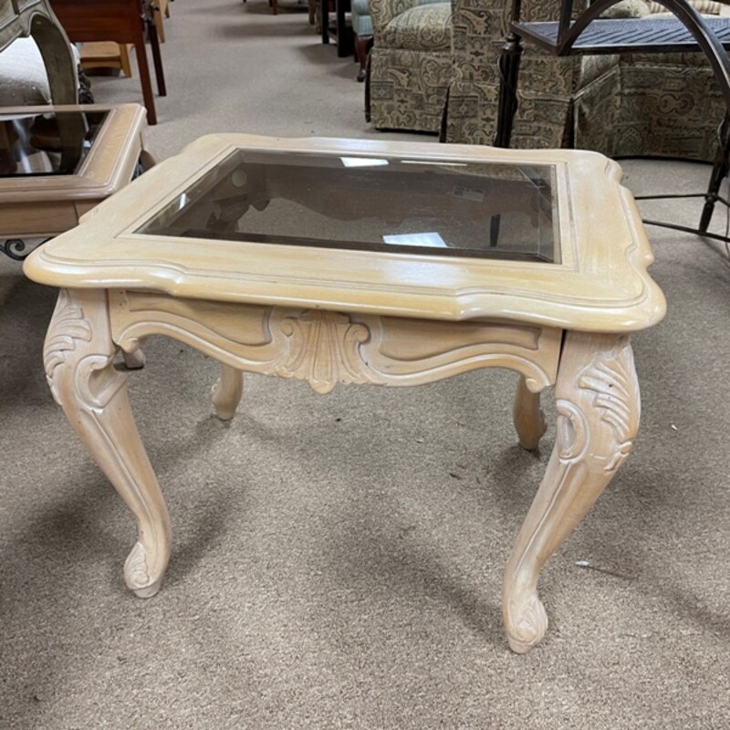 Glass Top Side Table, Size: 23x28x22