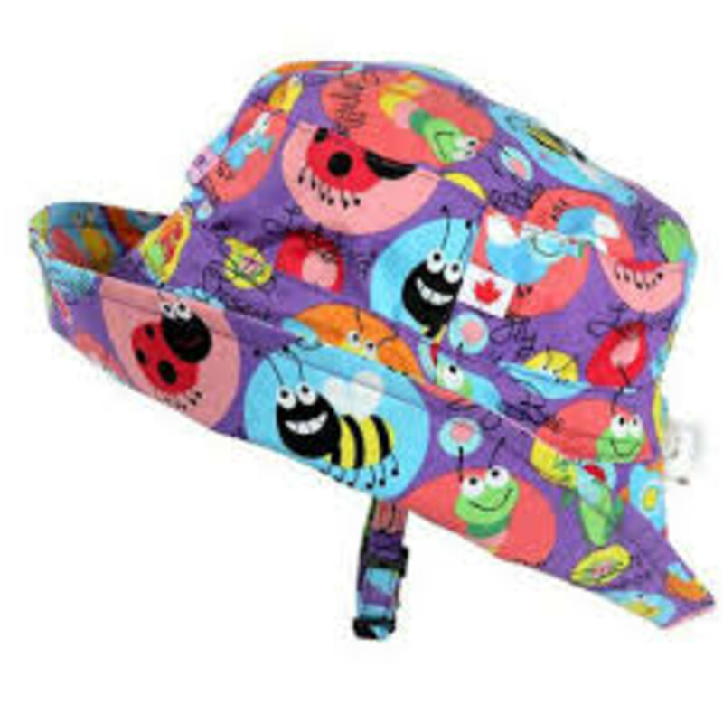 Bug Buddies Sun Hat, Purple, Size: 6-12M
NEW!
Sized to Child's Age - for a perfect fit
Cotton Liner - on the inner part of the hat for added sun protection
Chinstrap - it’s fully adjustable and keeps the hat in place with a break away clip for safety
100% cotton - means it’s lightweight, soft and breathable
Machine Washable - durable and easy to love
Made In Canada