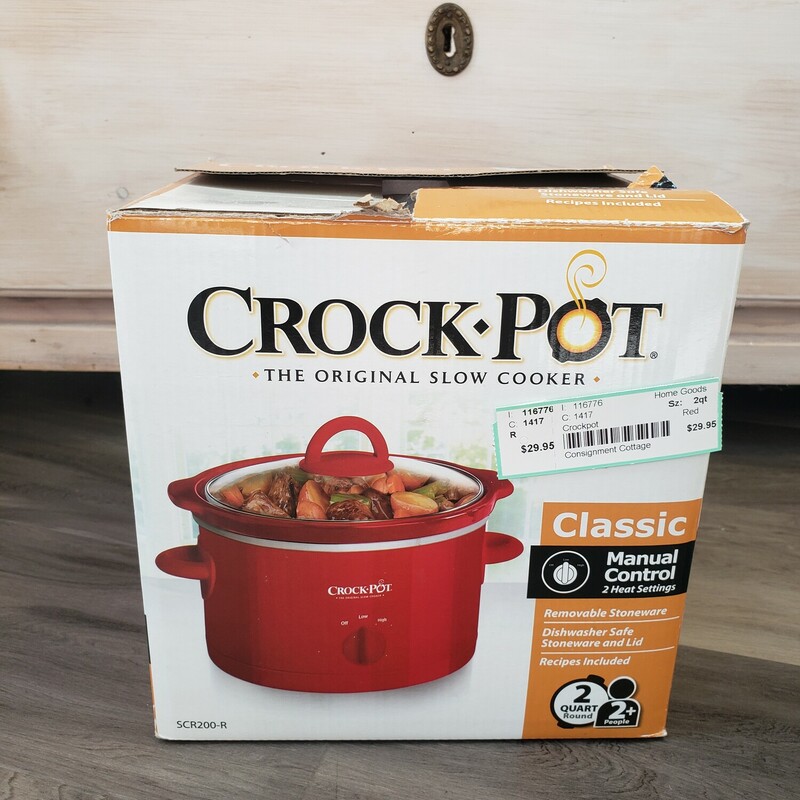 Crockpot, Red, Size: 2qt