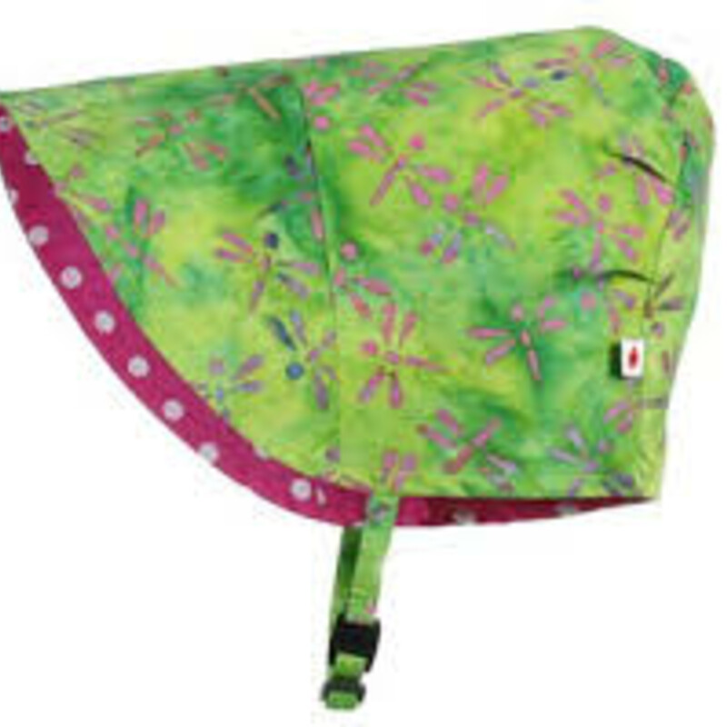 Dragonfly Garden Bonnet, Green, Size: 0-6M
NEW!
Sized to Age – for a perfect fit
Reversible – like two hats in one
Chinstrap - it’s fully adjustable and keeps the hat in place with a break away clip for safety
Full Brim - provides ample shade
Flat Back – perfect to use in baby carriers
100% cotton - means it’s light weight and breathable
Machine Washable - durable and easy to love
Made In Canada