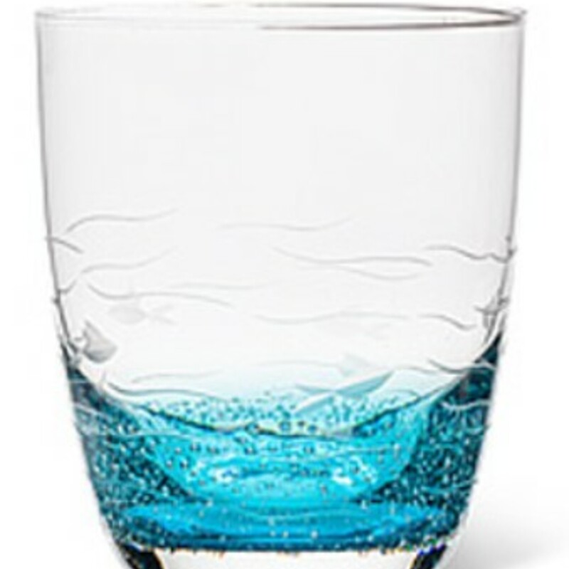 Blue Cut Fish Tumbler Gla