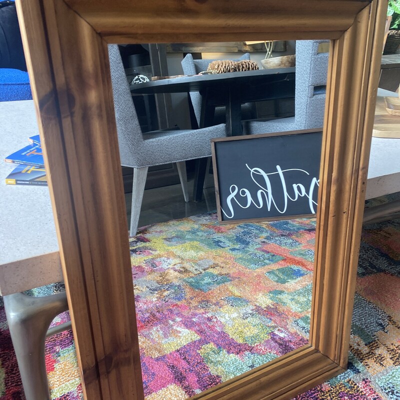 Pine Framed Mirror, Size: 21Wx31H