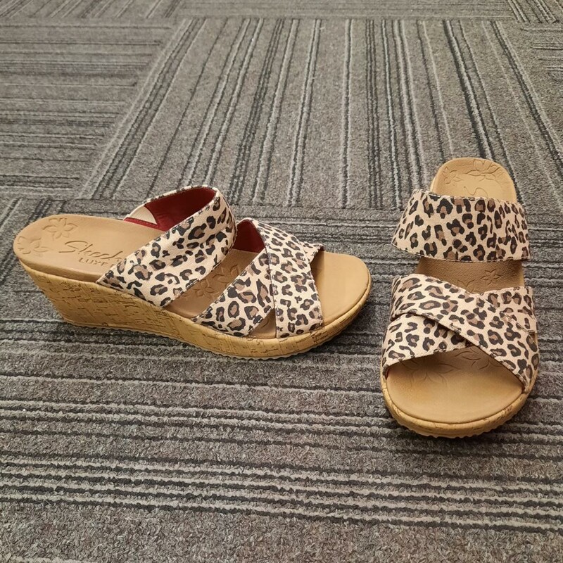 Leopard Cork Wedge Sandal