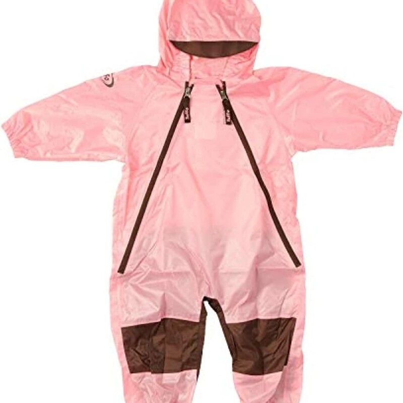 Rainsuit Pink, 4t, Size: Rainwear

These unique waterproof coveralls by Tuffo offer toddlers full-body coverage and protection from the rain and elements. Features: Generous fit allows for layering of clothing and easy movement Dual front zippers for quick, on-the-go changes Reinforced with extra-heavyweight nylon for seat and knees Elasticized hood with brim to shed water.