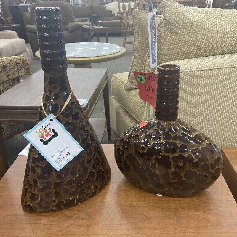 Pair Cheetah Vases
