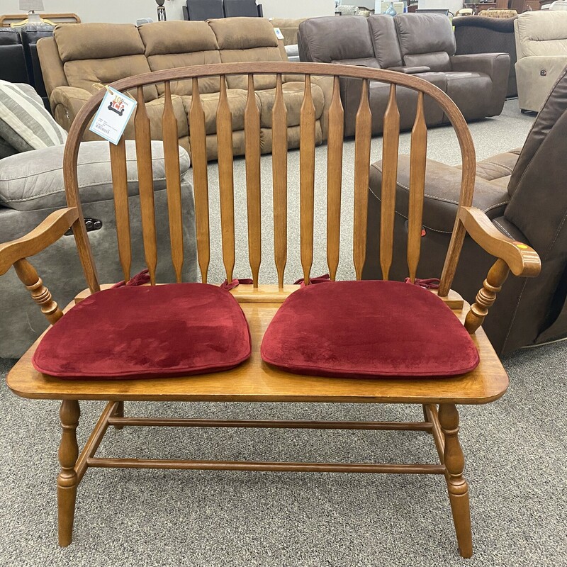 Wood Bench 2 Cushions