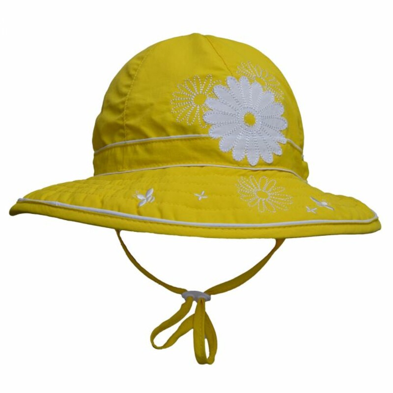 Yellow Hat, 6-12 Mos, Size: Outerwear

100% Nylon
Ultimate UV Protection of 50+
Adjustable Crown Keeps Hat On
Adjustable Brim for Better Fit
Adjustable & Removable Chin Straps
Light Weight and Quick Dry