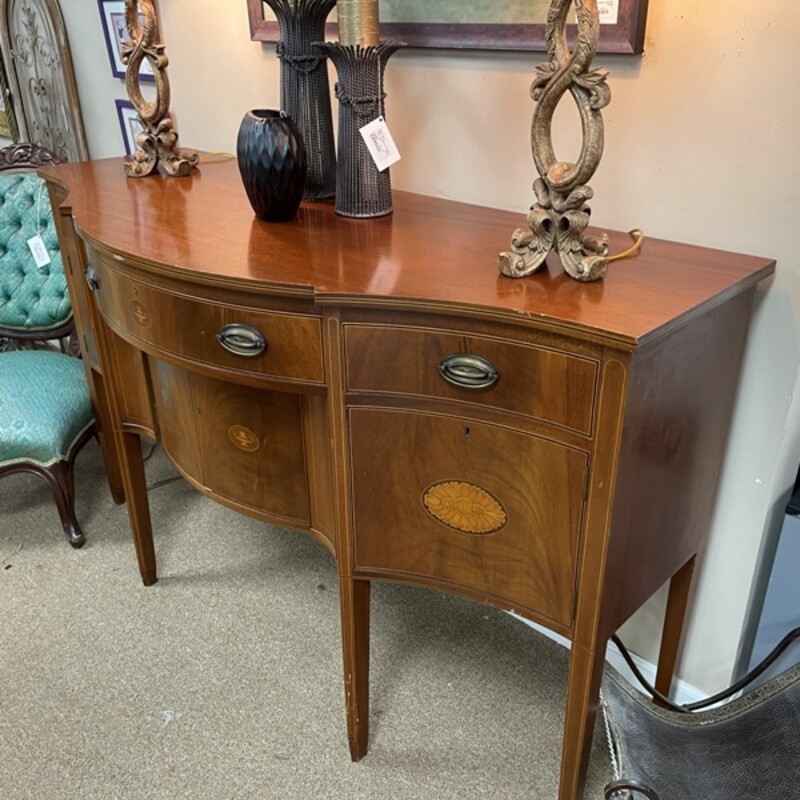 Biggs Of Virginia Antique Sideboard, NO KEY, Size: 67x26x40 (some damage to laminate on top - see photo)