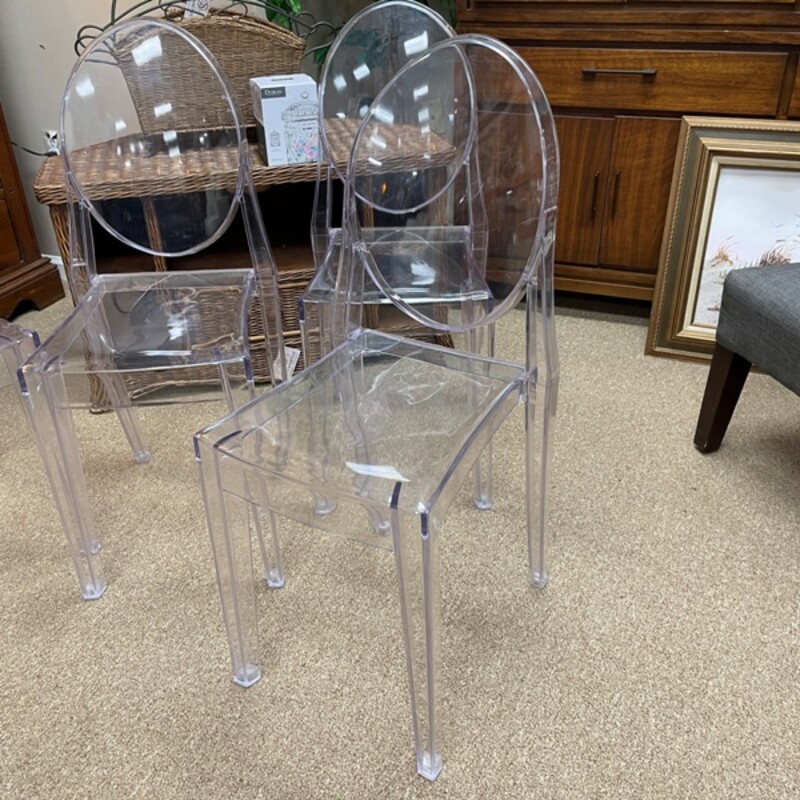 Acrylic Ghost Chairs, Set/4, Size: 15x15