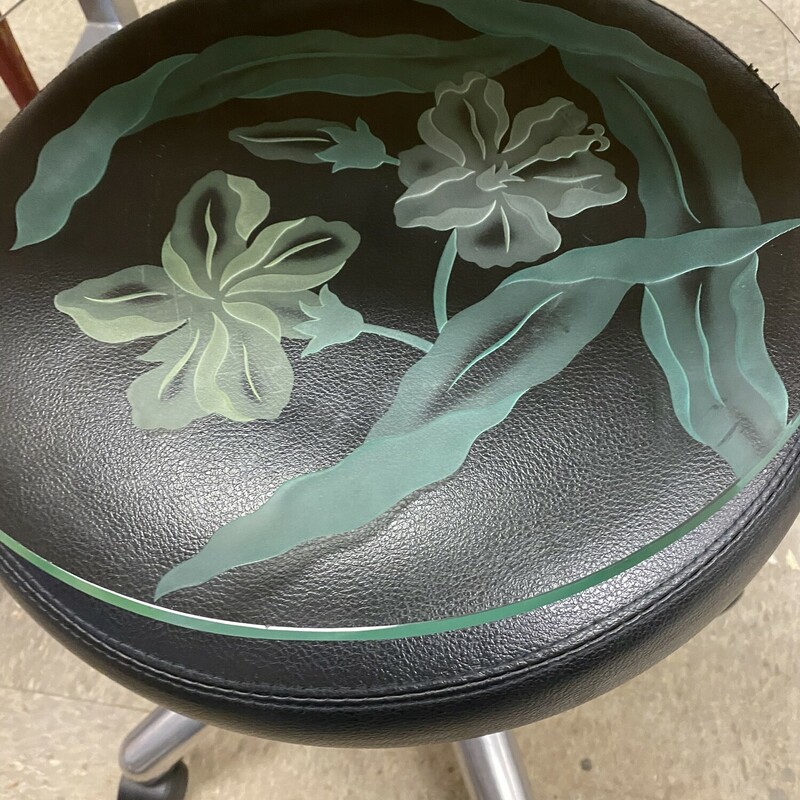 Etched Iris Glass Platter