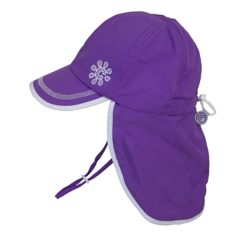 QuickDry Hat W Flap 12-18, Purple, Size: Outerwear

100% Nylon
Ultimate UV Protection of 50+
Adjustable Crown Keeps Hat On
Extra Wide Brim on Back
Adjustable & Removable Chin Straps
Light Weight