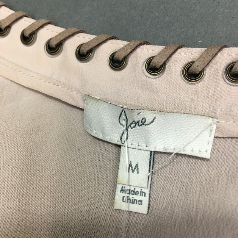 Joie Silk Tank, Lt Pink, Size: M Silk tank top, very soft beige pink,very cute rivets with rawhide lacing.  Dry clean only, nice condition<br />
2.9 oz