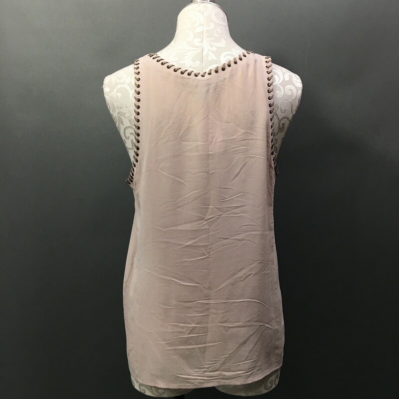 Joie Silk Tank, Lt Pink, Size: M Silk tank top, very soft beige pink,very cute rivets with rawhide lacing.  Dry clean only, nice condition<br />
2.9 oz