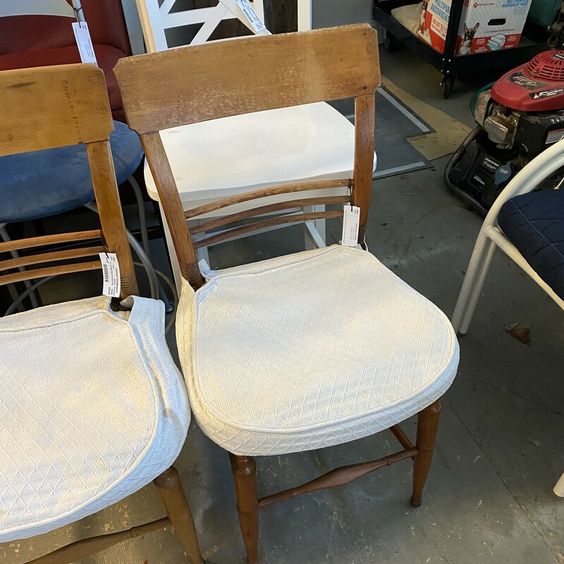 Vintage Wood Chair/Pad, Brown, Size: 18x16x34