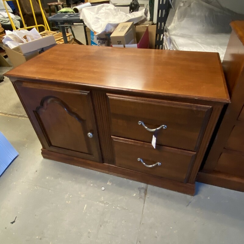 Behind Desk/File Cabinet, Brown, Size: 48x24x30