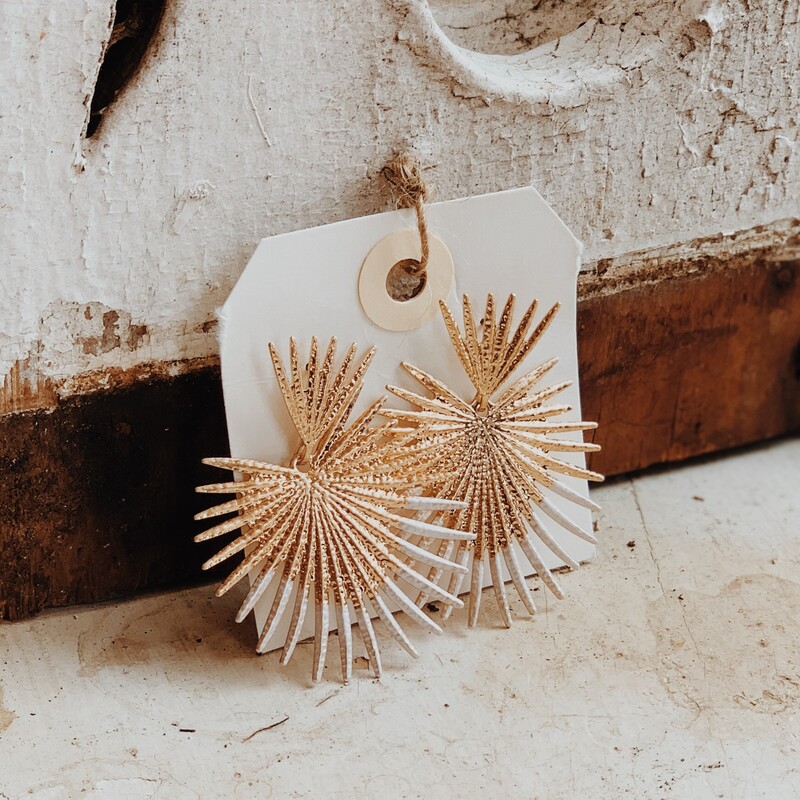 These lovely gold colored earrings measure 2 inches in length!