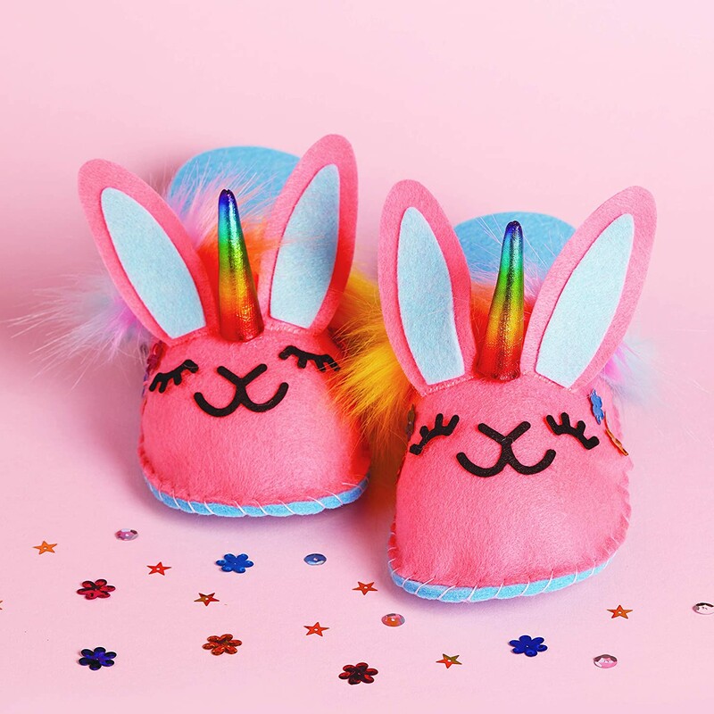 Unicorn Bunny Slippers, 7+, Size: DIY